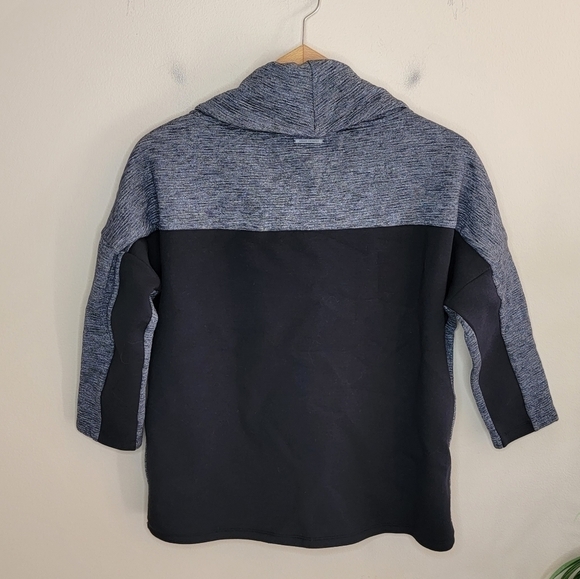 A|X Armani Exchange | Gray Black Colorblock Cowl Neck Drop Shoulder Top - Picture 3 of 4